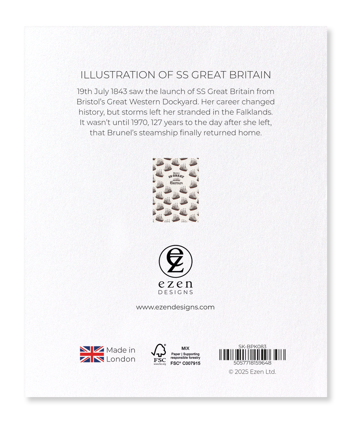 Ezen Designs - Illustration of SS Great Britain - Sticker Set