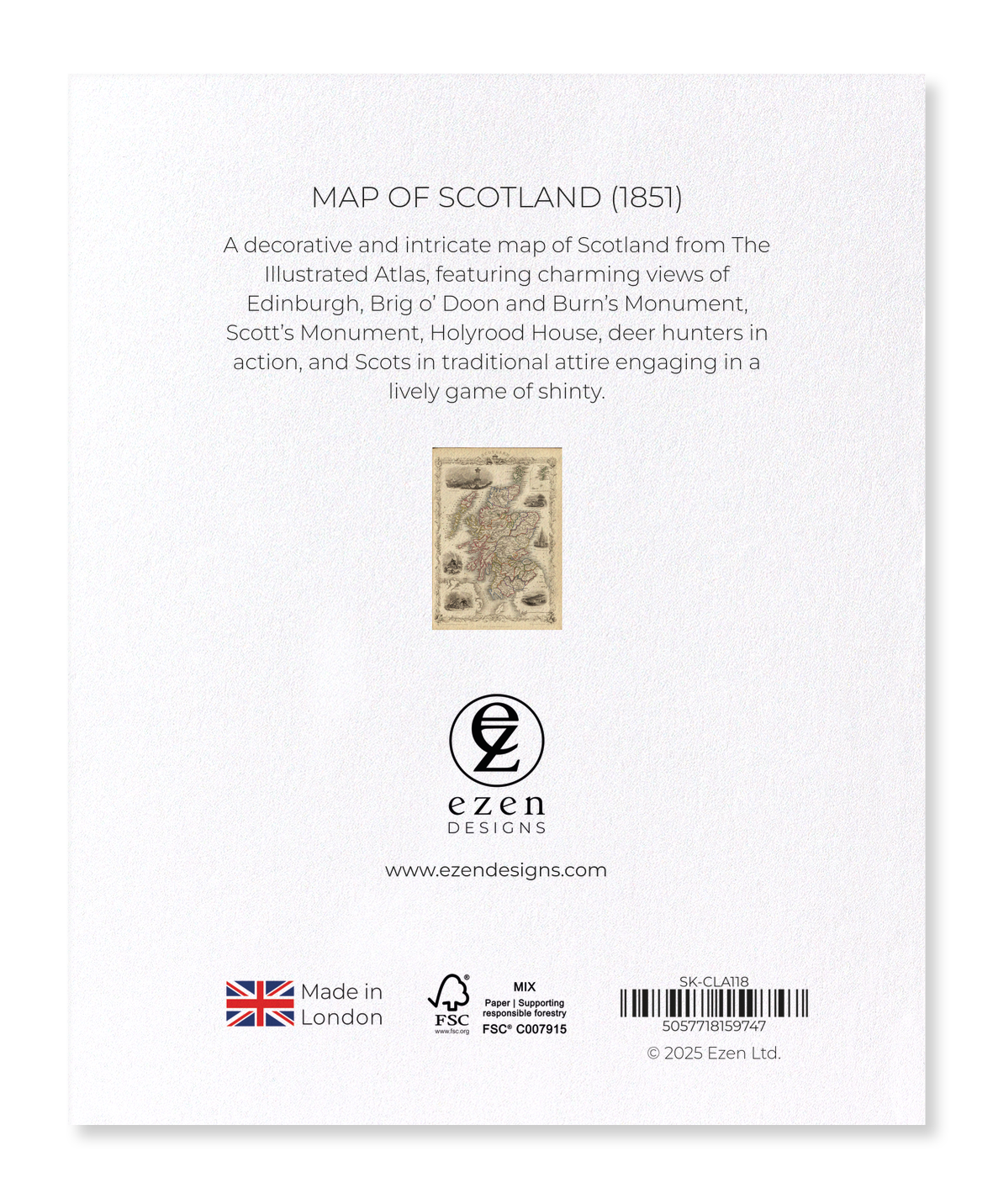 Ezen Designs - Map of Scotland (1851) - Sticker Set