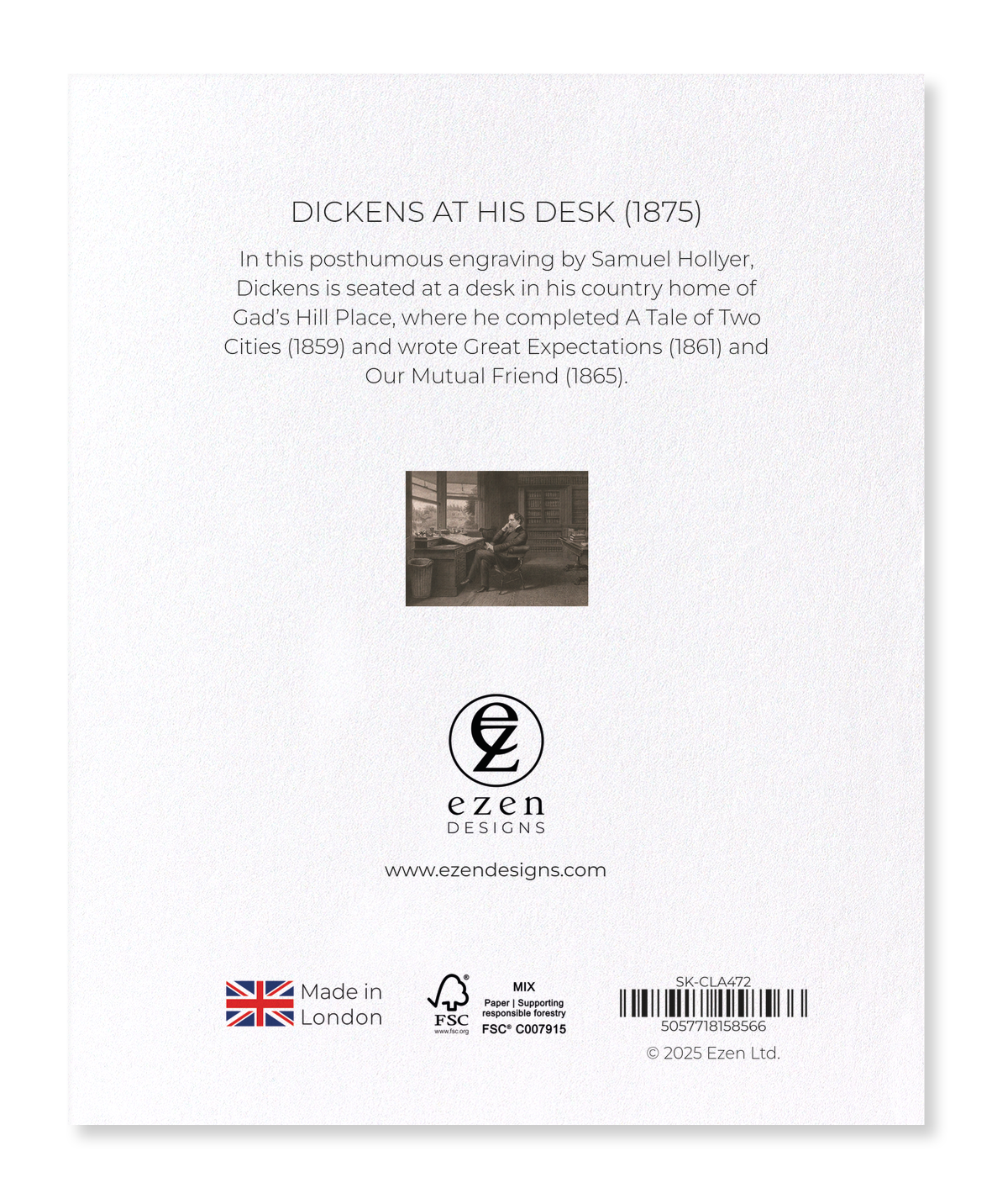 Ezen Designs - Dickens At His Desk (1875) - Sticker Set