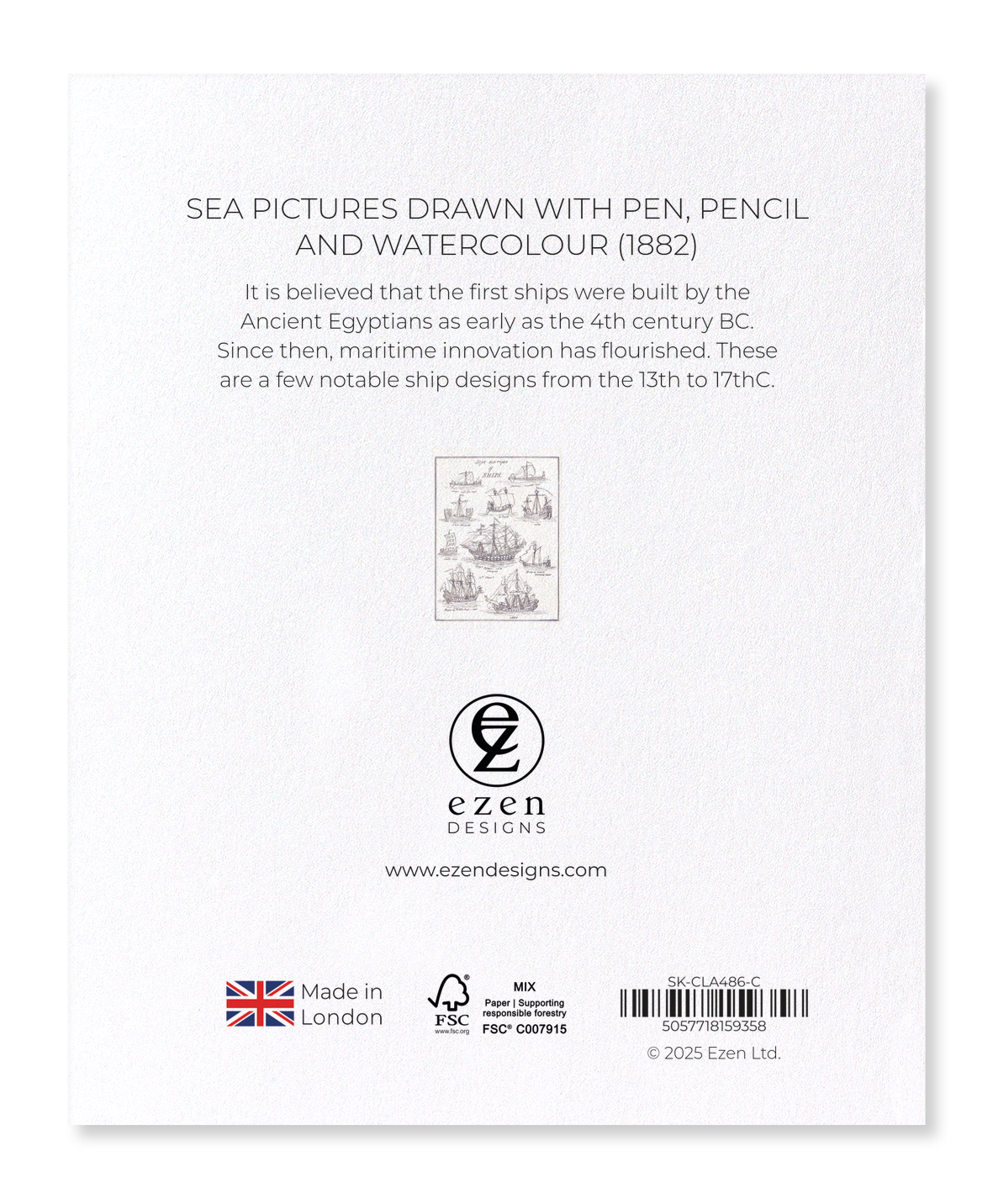 Ezen Designs - Sea Pictures Drawn with Pen, Pencil and Watercolour (1882) - Sticker Set