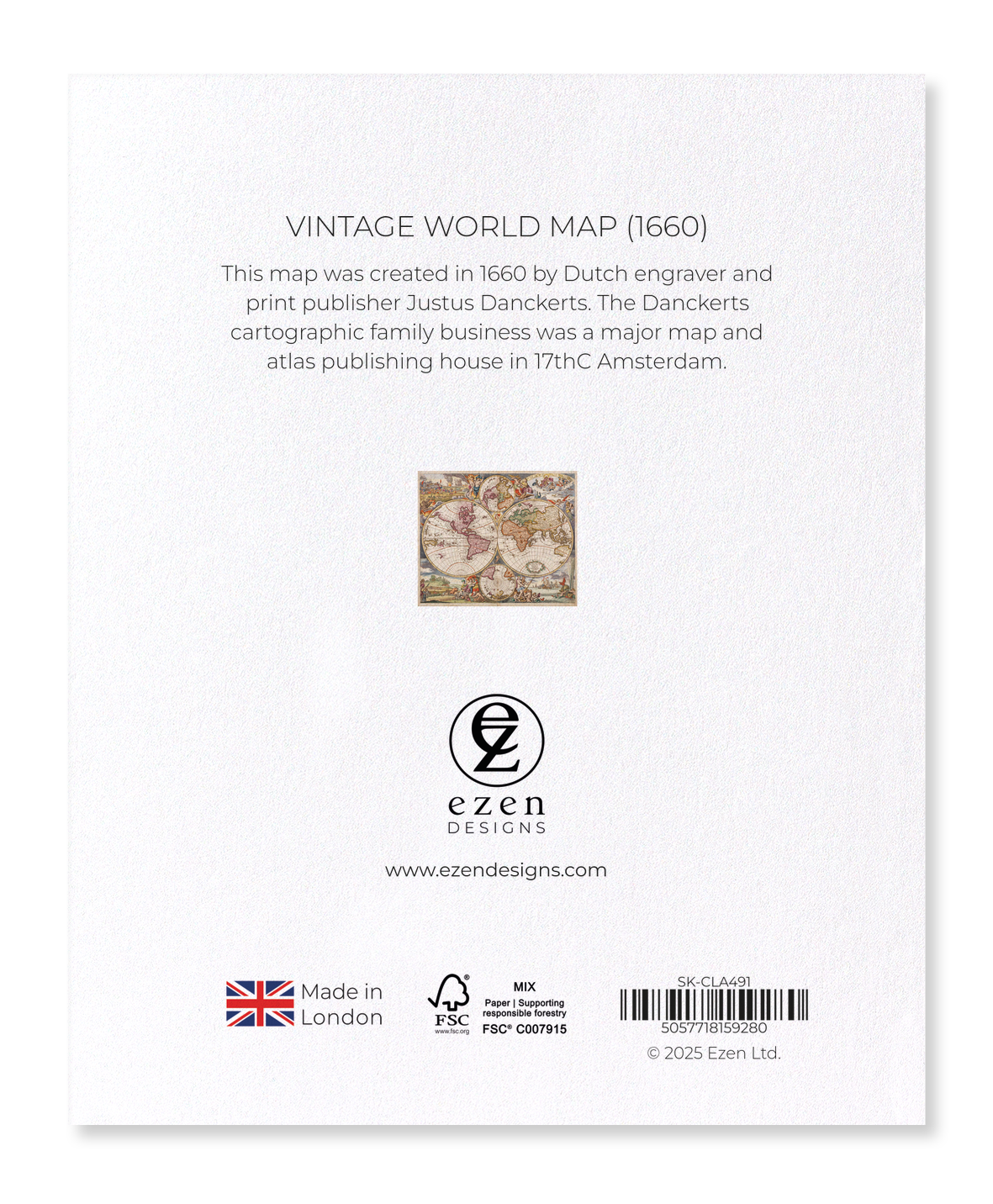 Ezen Designs - Vintage World Map (1660) - Sticker Set