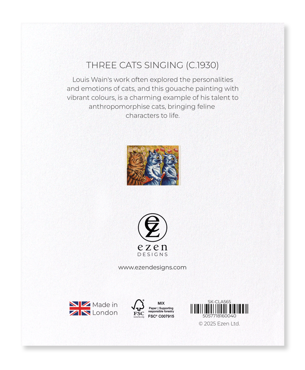 Ezen Designs - Three Cats Singing (C.1930) - Sticker Set