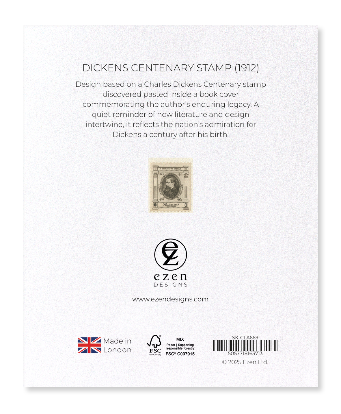 Ezen Designs - Dickens Centenary Stamp (1912) - Sticker Set