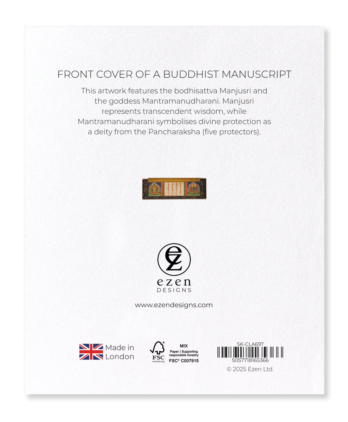 Ezen Designs - Front Cover of a Buddhist Manuscript - Sticker Set