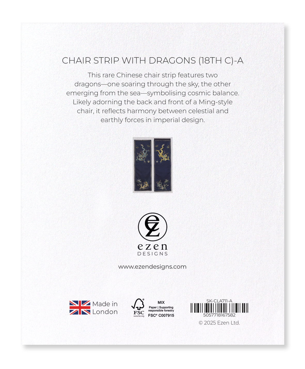 Ezen Designs - Chair Strip with Dragons (18th C)-A - Sticker Set