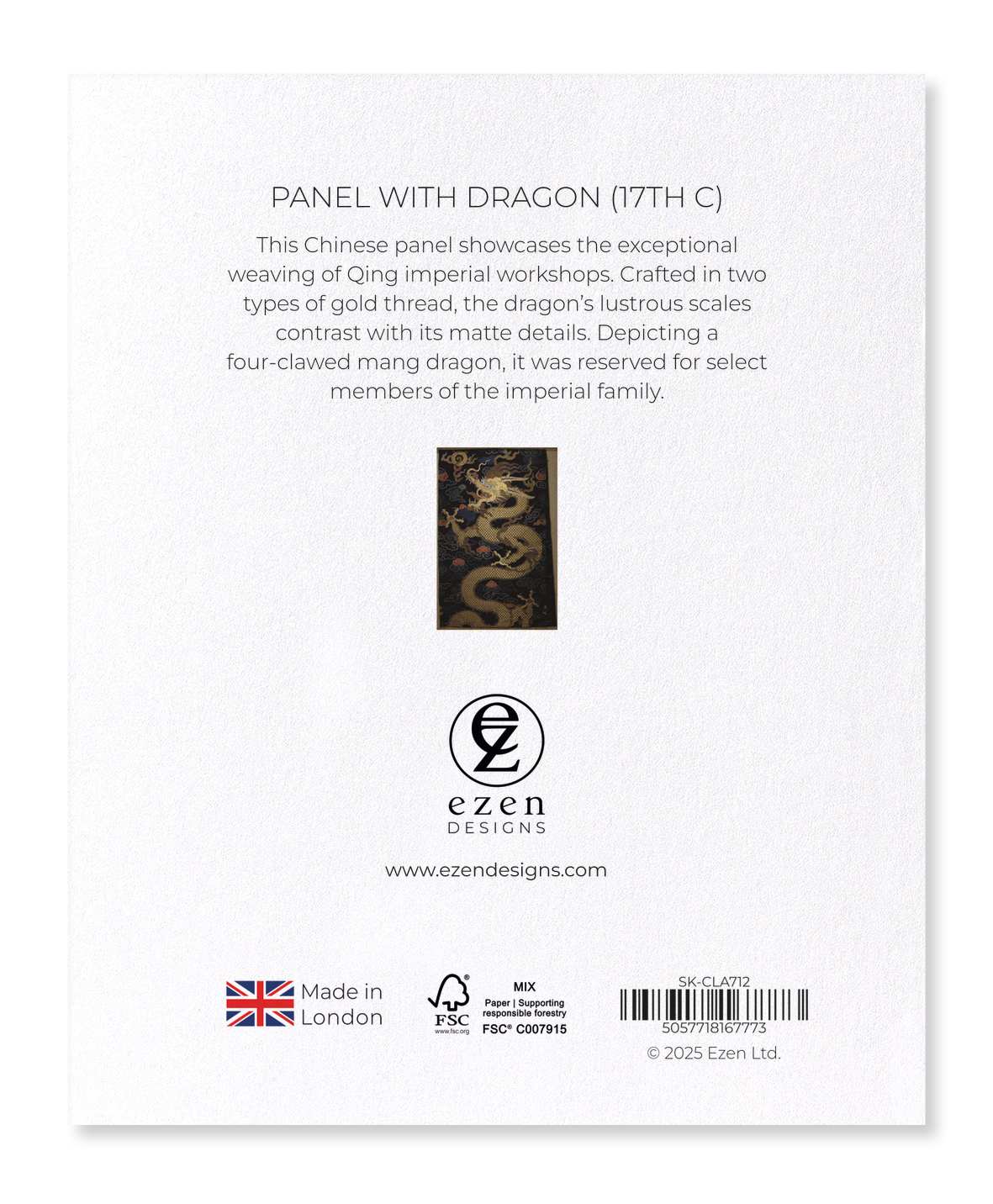 Ezen Designs - Panel with Dragon (17th C) - Sticker Set