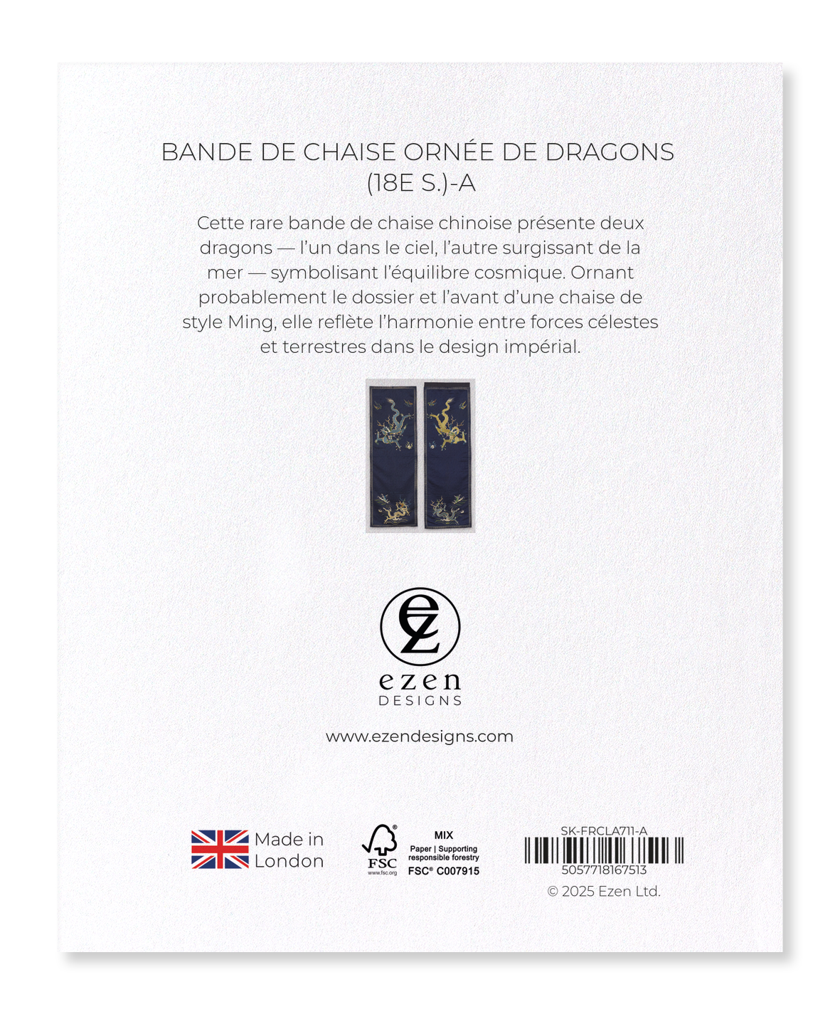 Ezen Designs - Bande de chaise ornée de dragons (18e s.)-A - Sticker Set