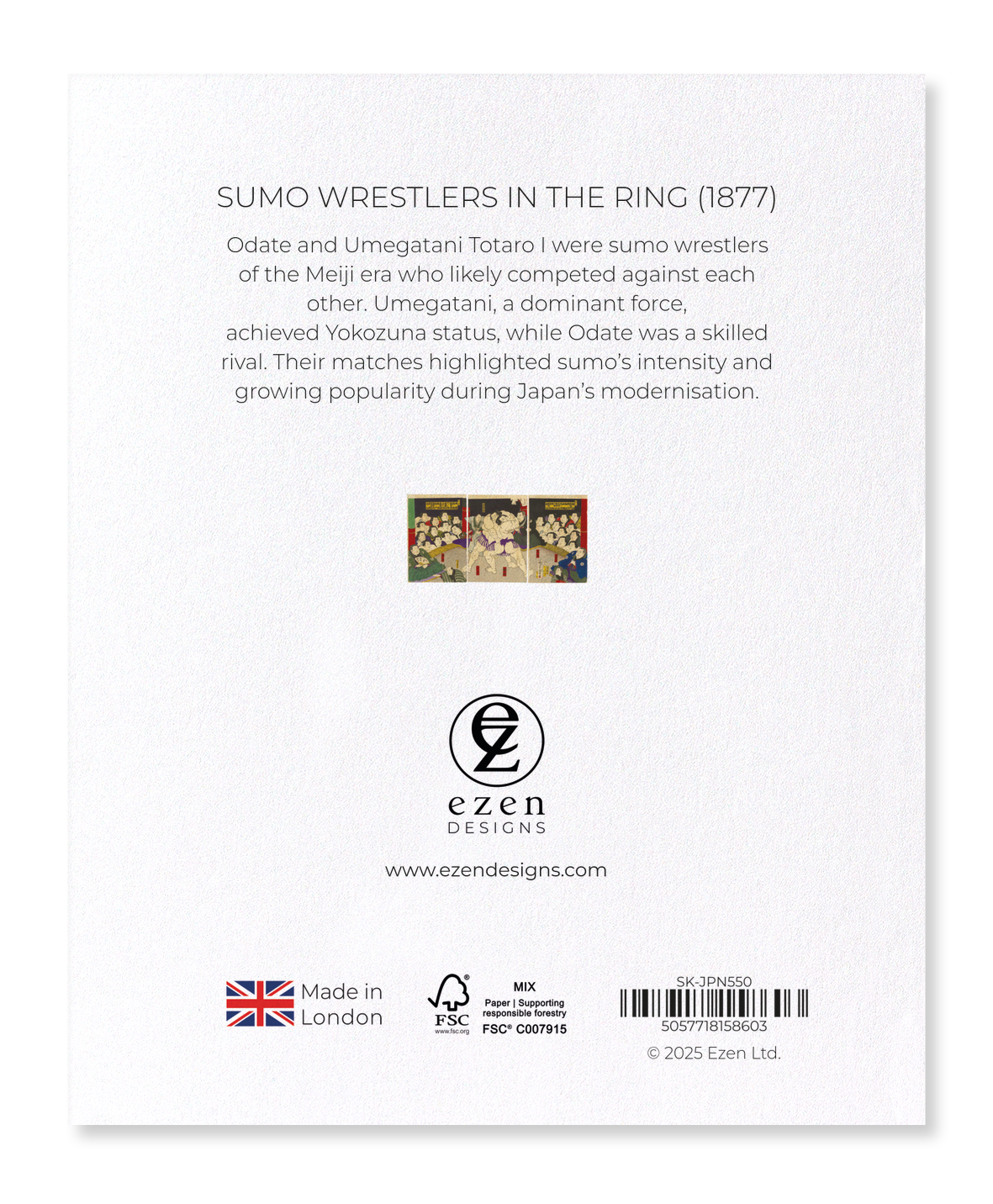 Ezen Designs - Sumo Wrestlers in the Ring (1877) - Sticker Set