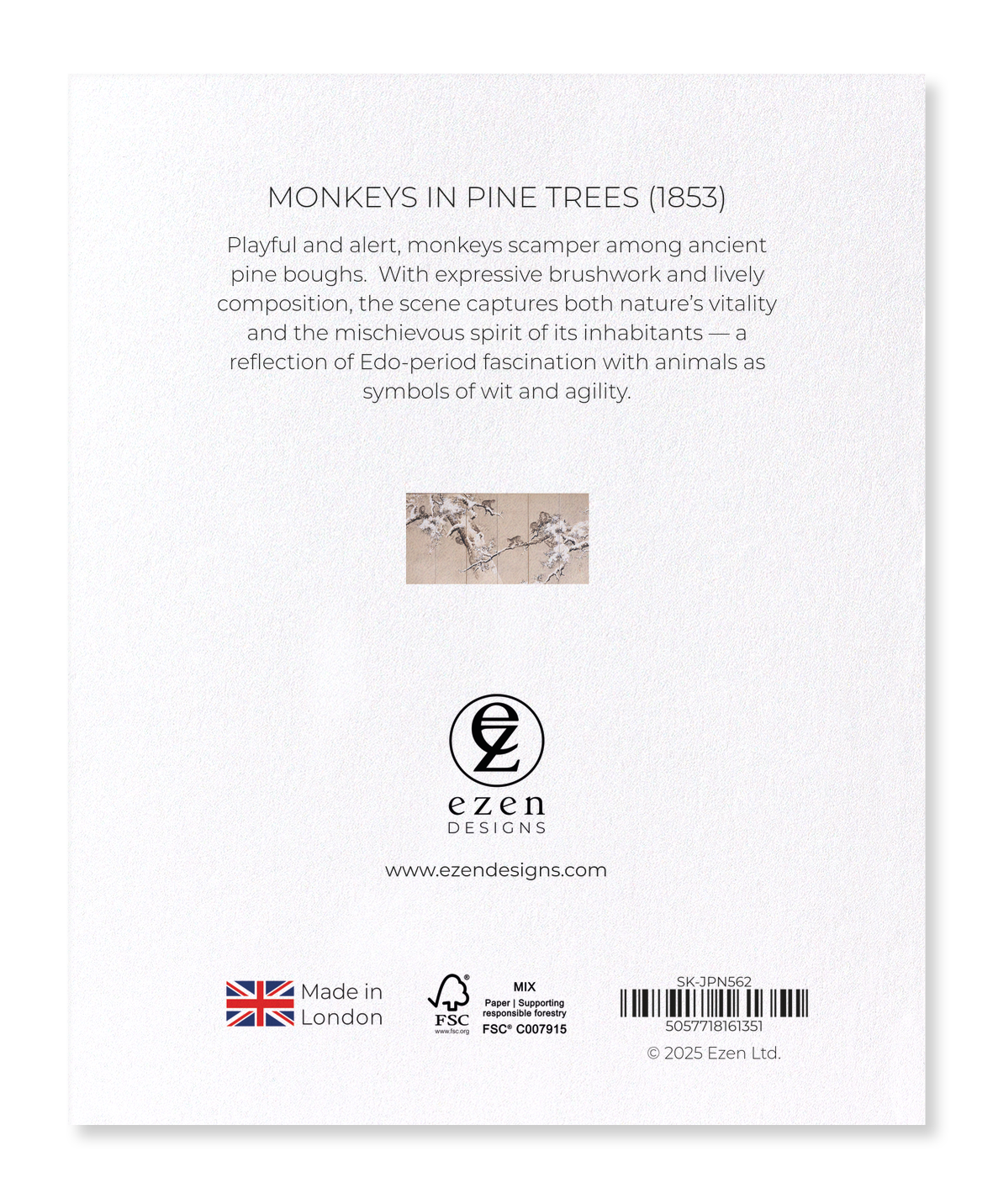 Ezen Designs - Monkeys in Pine Trees (1853) - Sticker Set