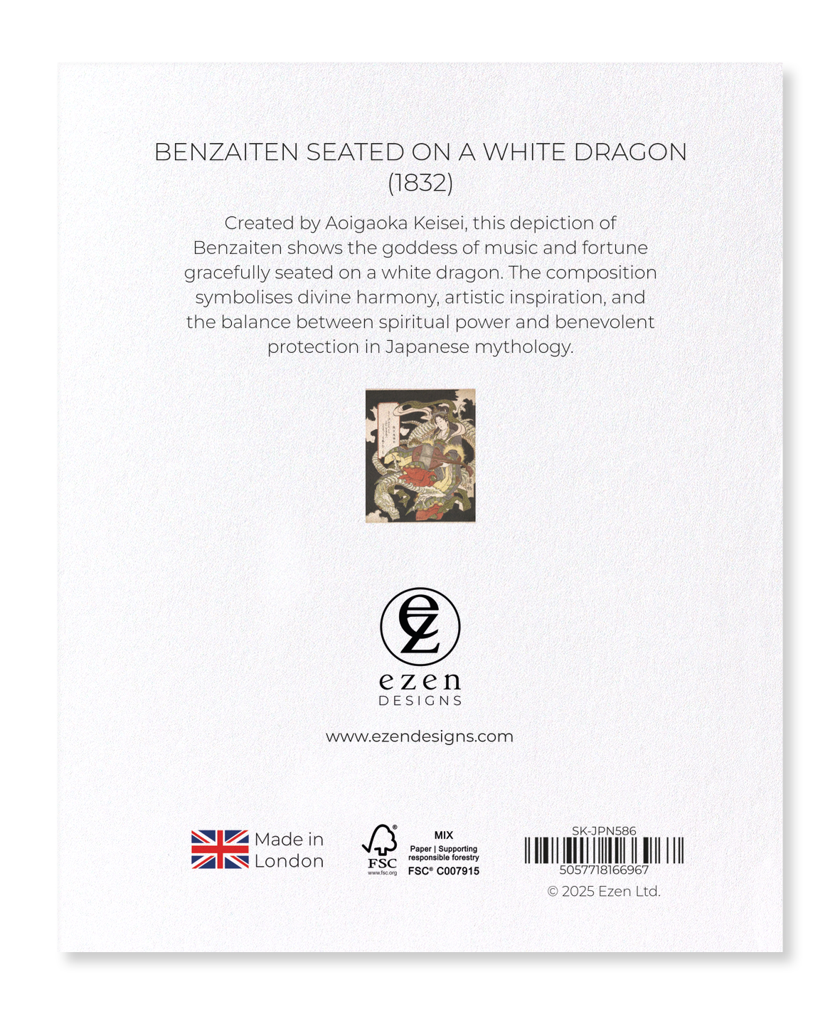 Ezen Designs - Benzaiten Seated on a White Dragon (1832) - Sticker Set