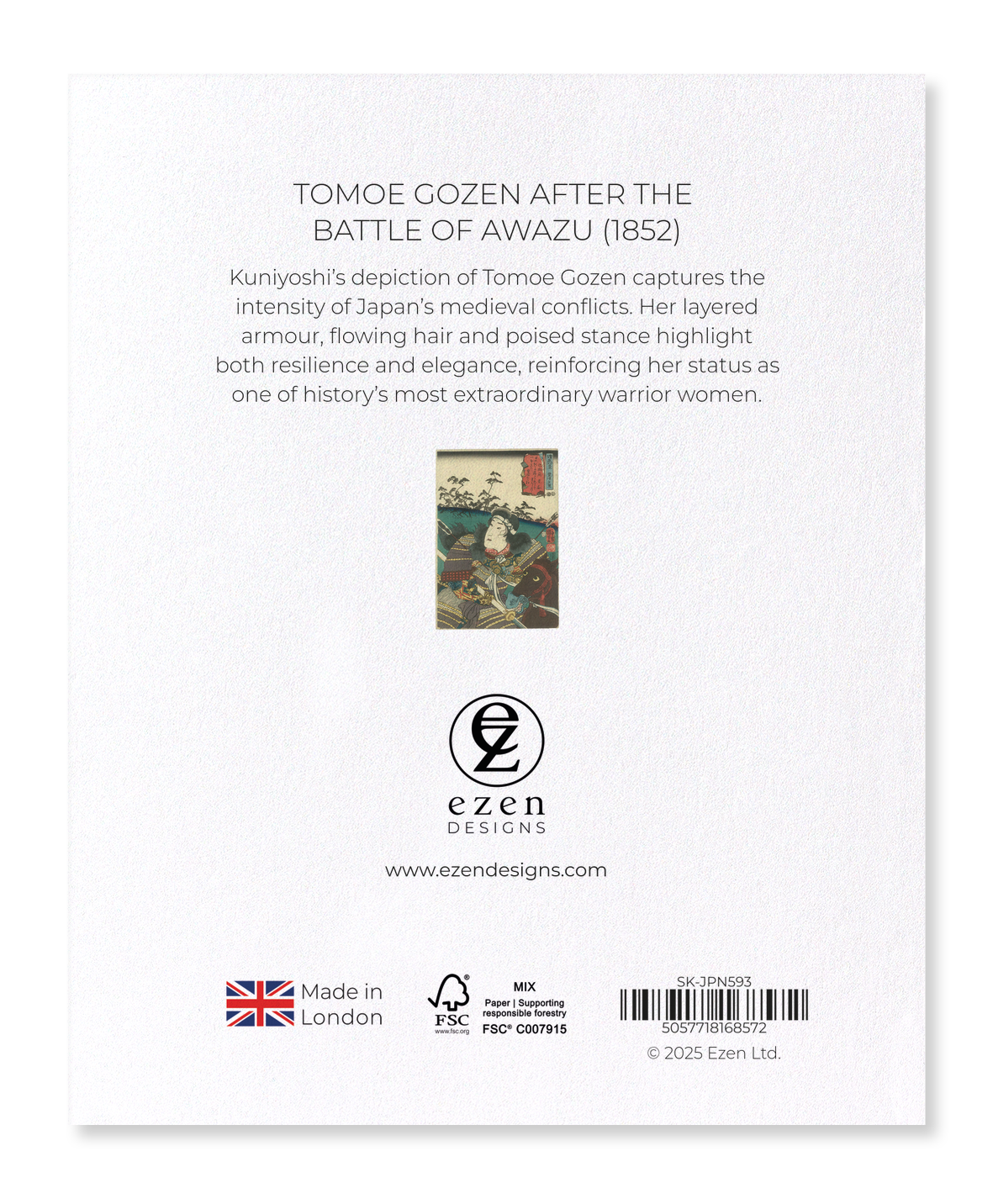 Ezen Designs - Tomoe Gozen after the Battle of Awazu (1852) - Sticker Set