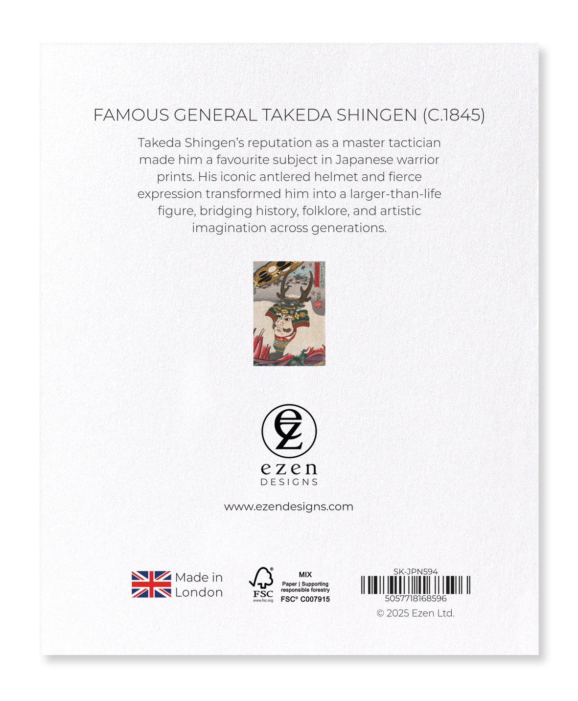 Ezen Designs - Famous General Takeda Shingen (c.1845) - Sticker Set