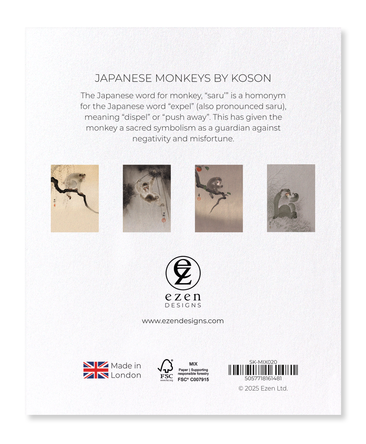 Ezen Designs - Japanese Monkeys by Koson - Sticker Set