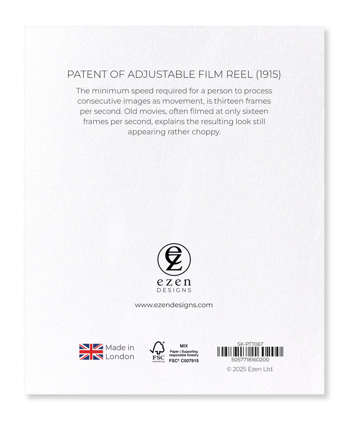 Ezen Designs - Patent of adjustable film reel (1915) - Sticker Set