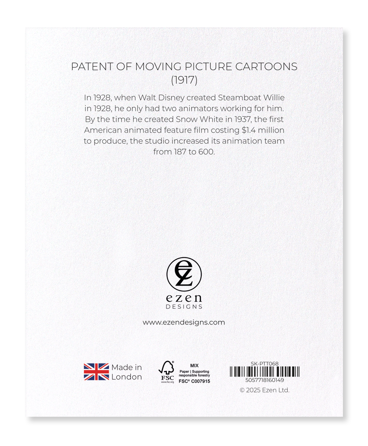Ezen Designs - Patent of moving picture cartoons (1917) - Sticker Set