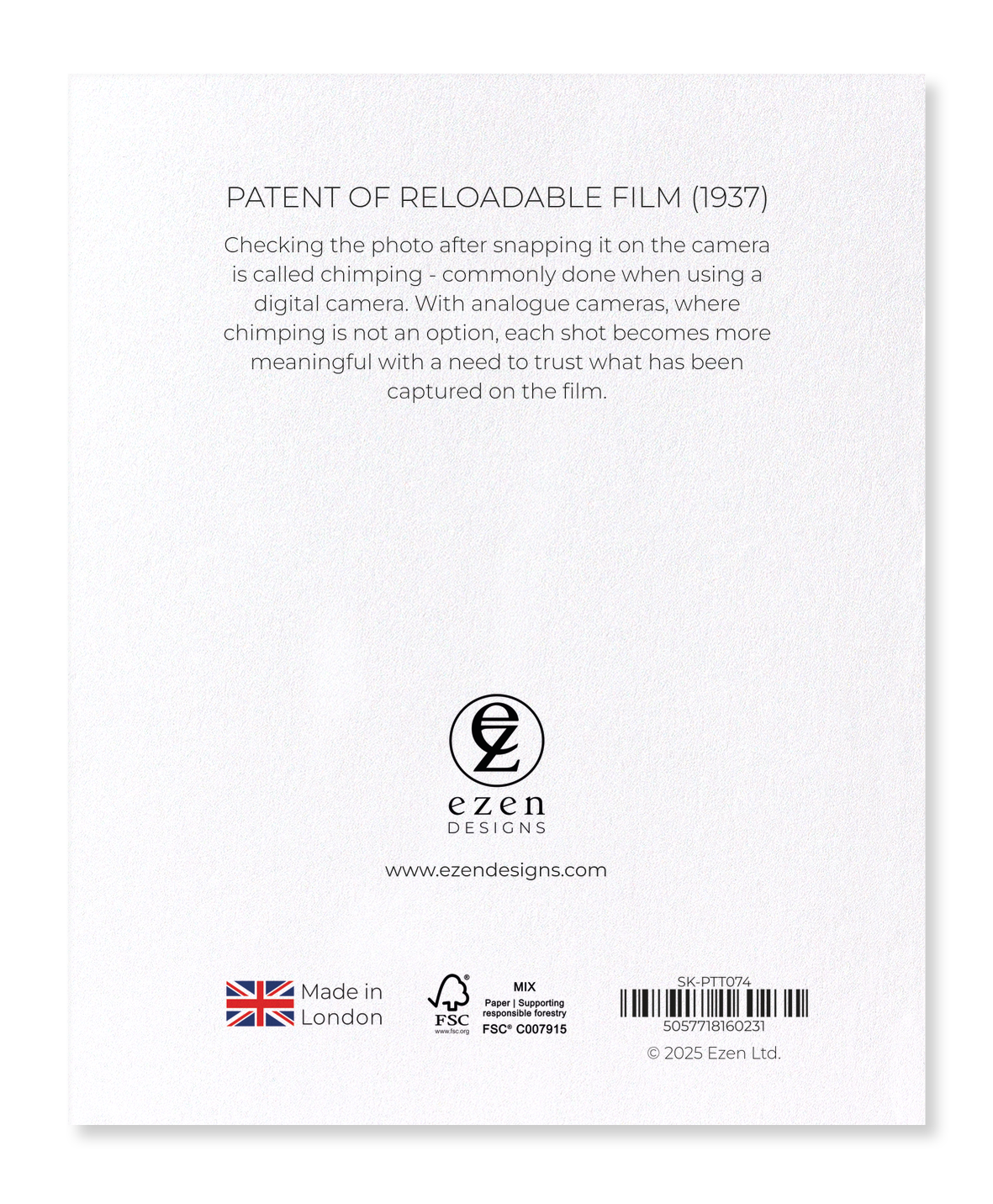 Ezen Designs - Patent of reloadable film (1937) - Sticker Set