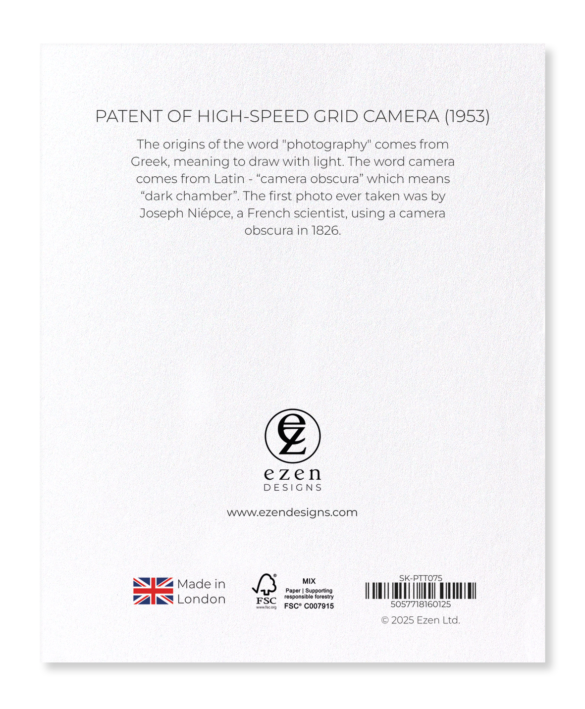 Ezen Designs - Patent of high-speed grid camera (1953) - Sticker Set