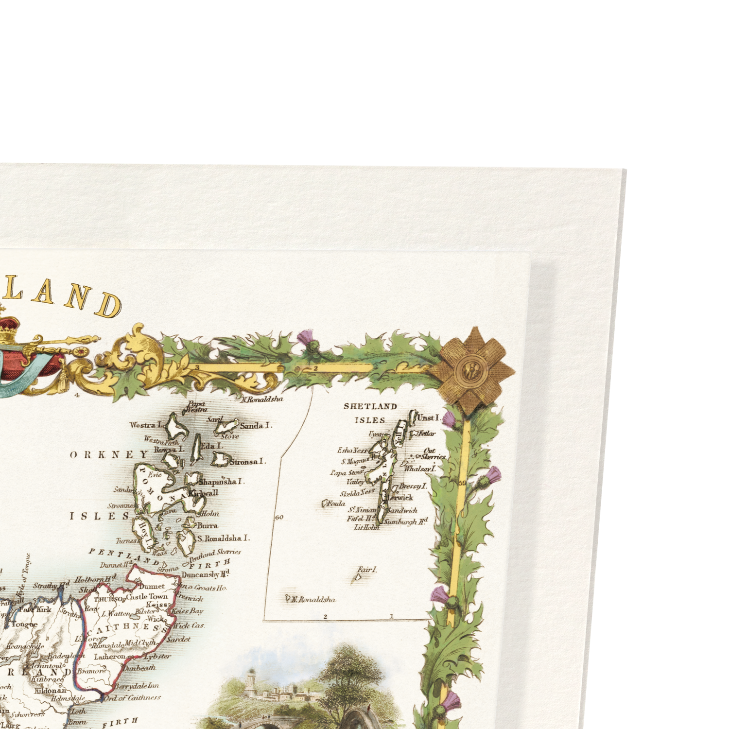 MAP OF SCOTLAND (1851): Antique Map Art Print