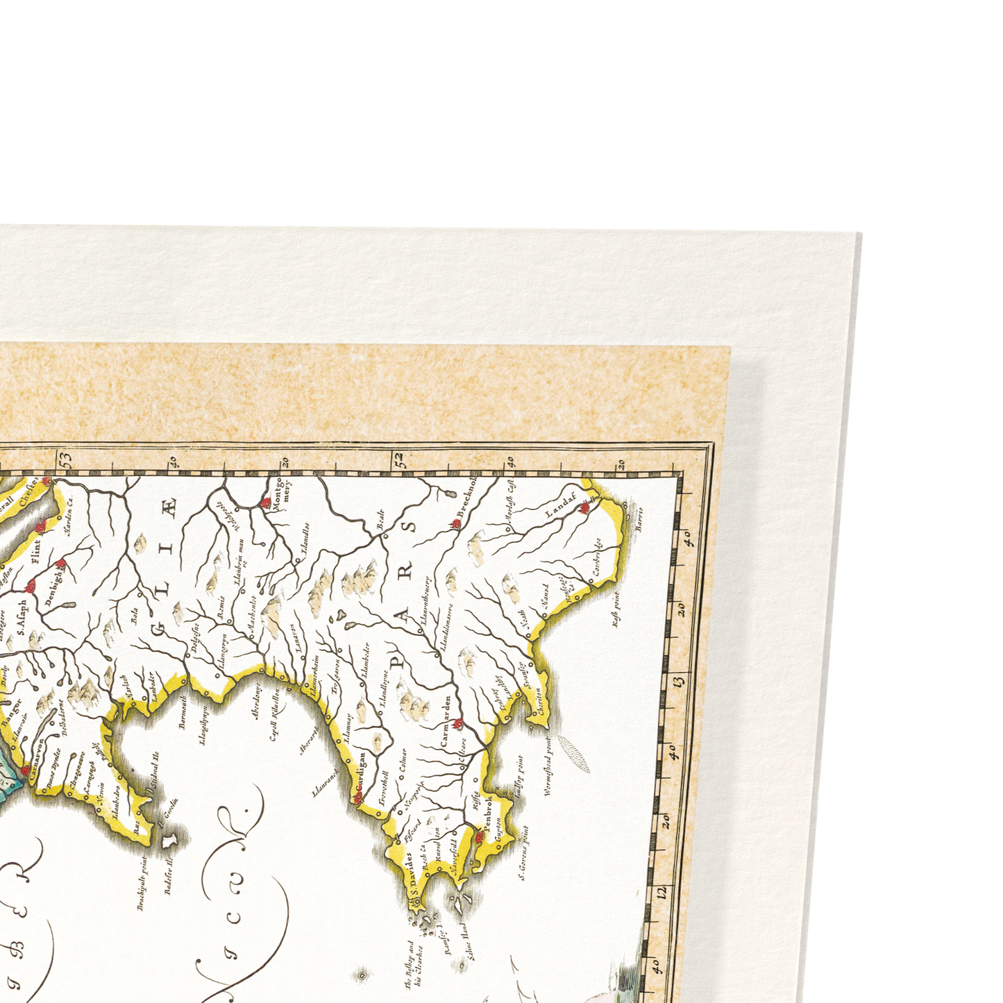 IRELAND (1665): Antique Map Art Print