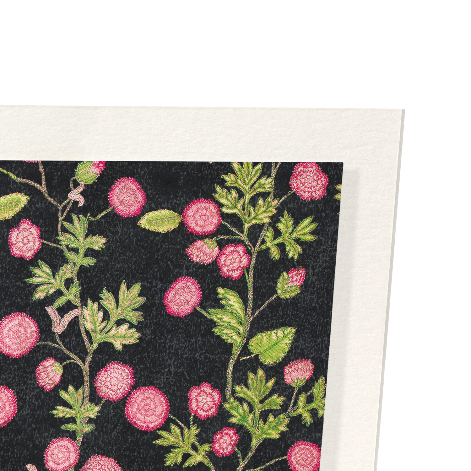 TUDOR EMBOIDERY OF ROSES ON BLACK (16TH C.): Pattern Art Print