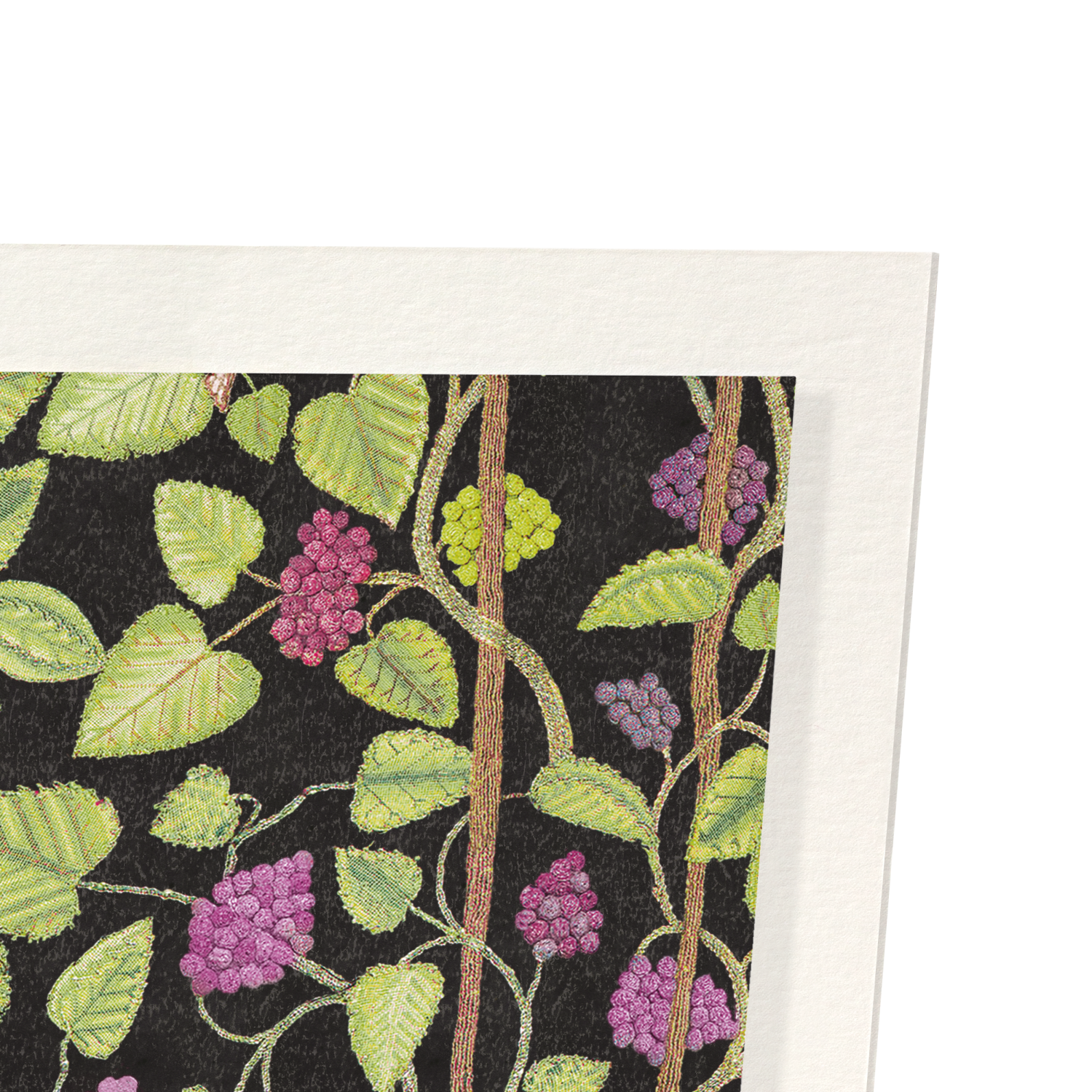 EMBROIDERY OF GRAPE VINES ON BLACK (16TH C.): Pattern Art Print