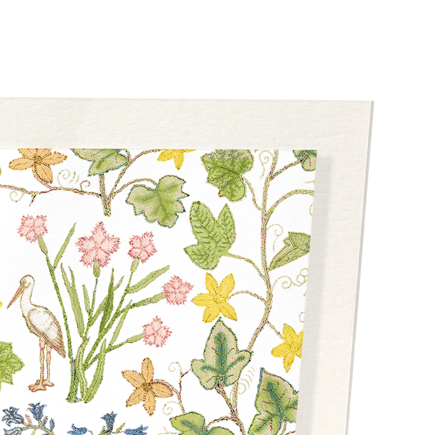 IVY AND FLOWERS ON WHITE (16TH C.): Pattern Art Print