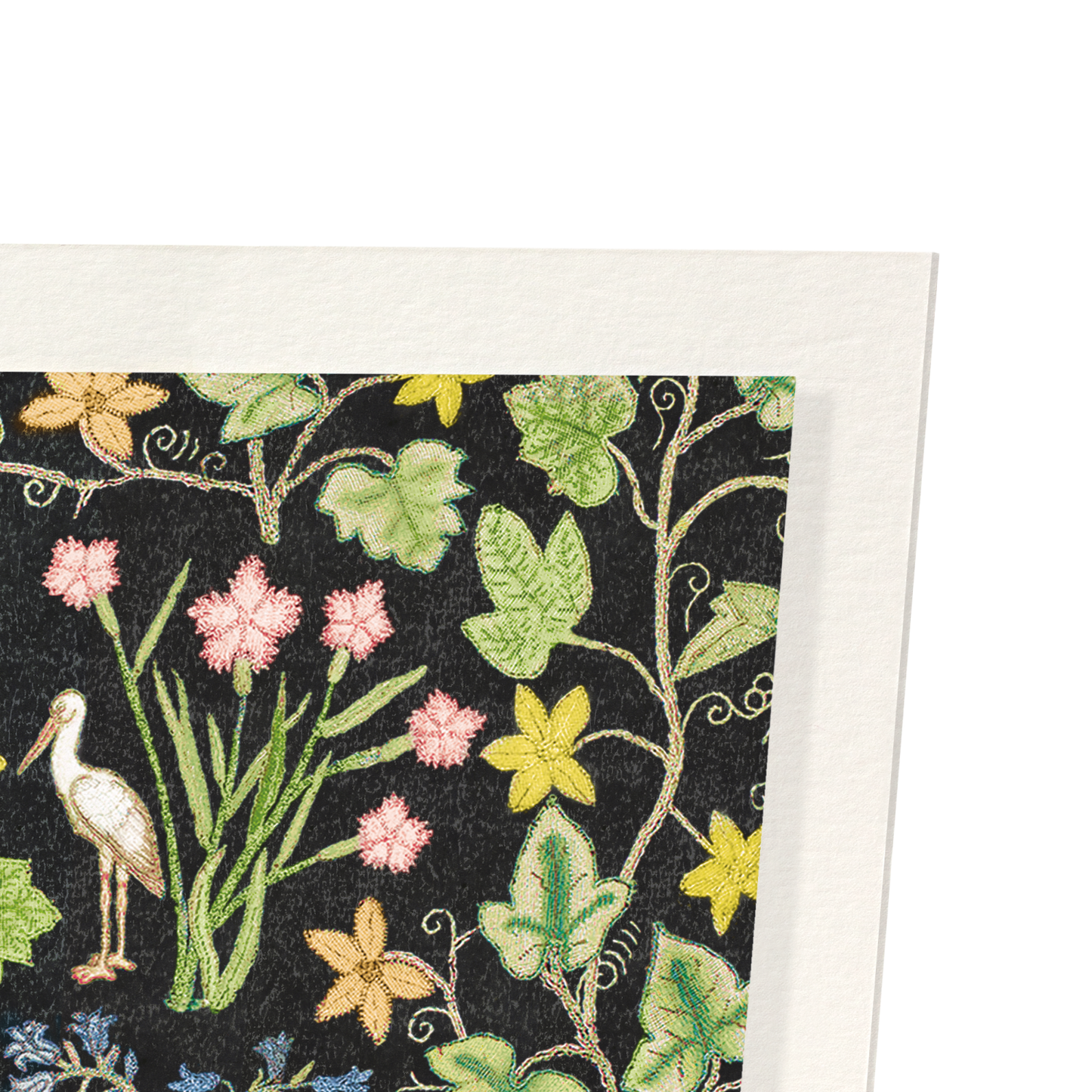 IVY AND FLOWERS ON BLACK (16TH C.): Pattern Art Print
