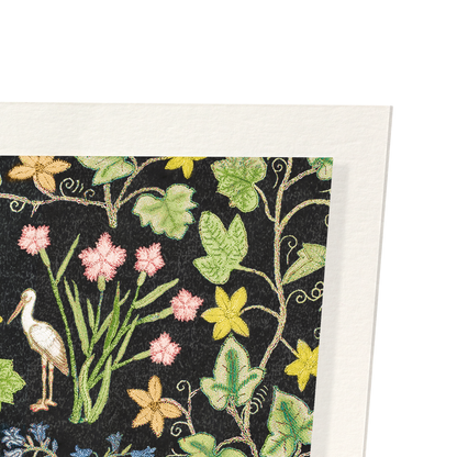 IVY AND FLOWERS ON BLACK (16TH C.): Pattern Art Print