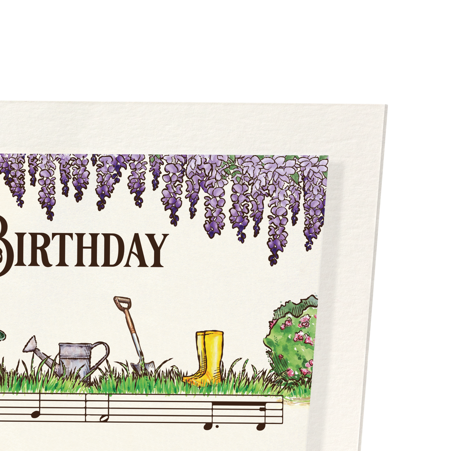 GARDEN BIRTHDAY MUSIC SCORE: Victorian Art Print