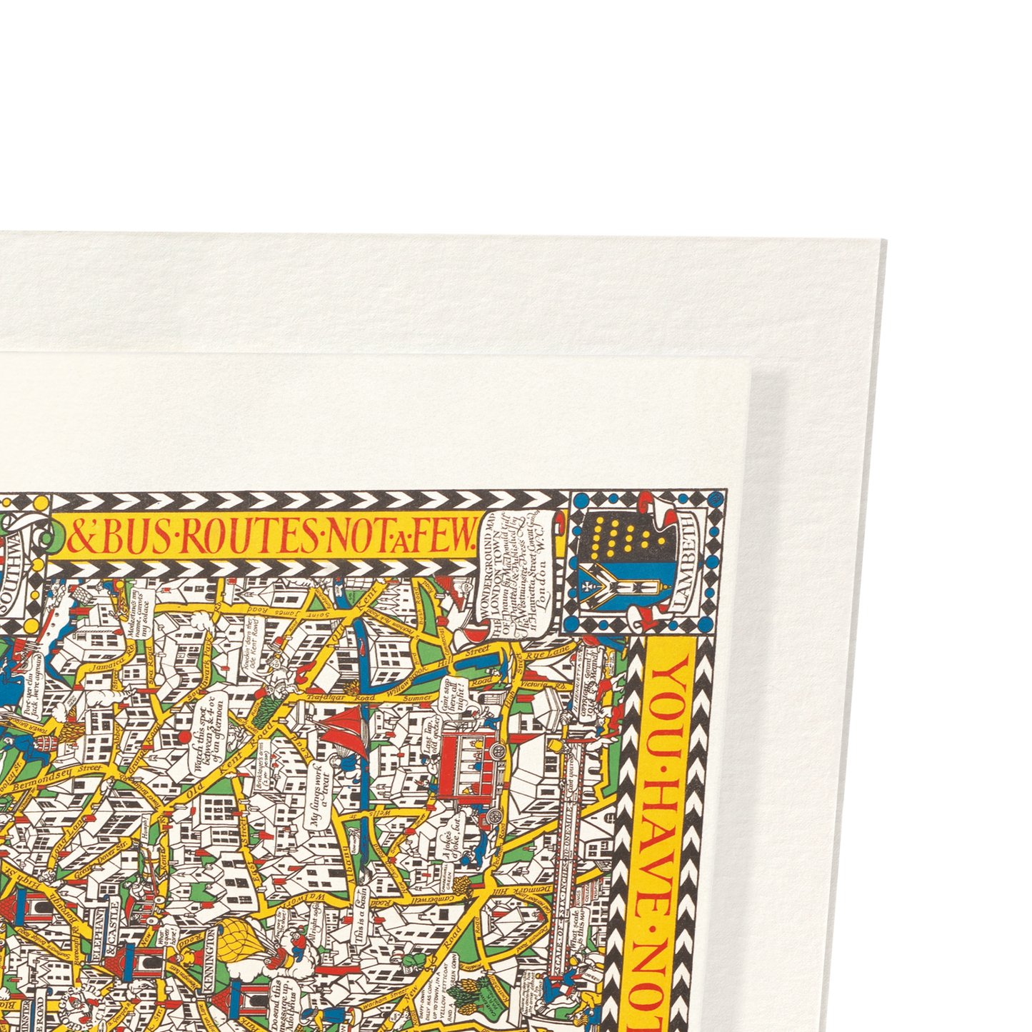 WONDERGROUND MAP OF LONDON TOWN (1914): Antique Map Art Print