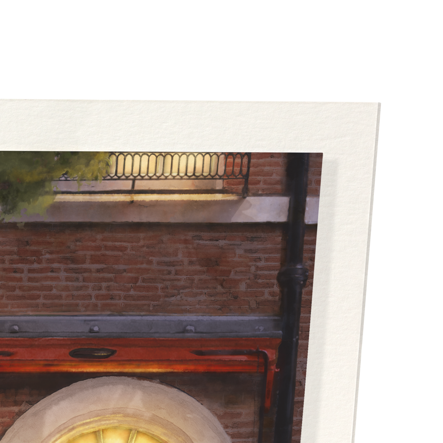 FRONT DOOR OF CHARLES DICKENS MUSEUM NIGHT: Watercolour Art Print