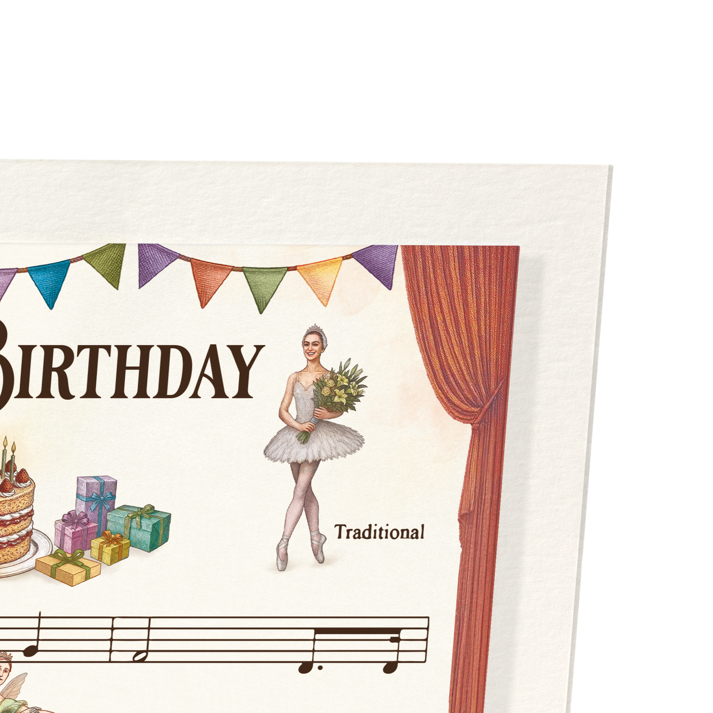 BALLET BIRTHDAY MUSIC SCORE: Victorian Art Print
