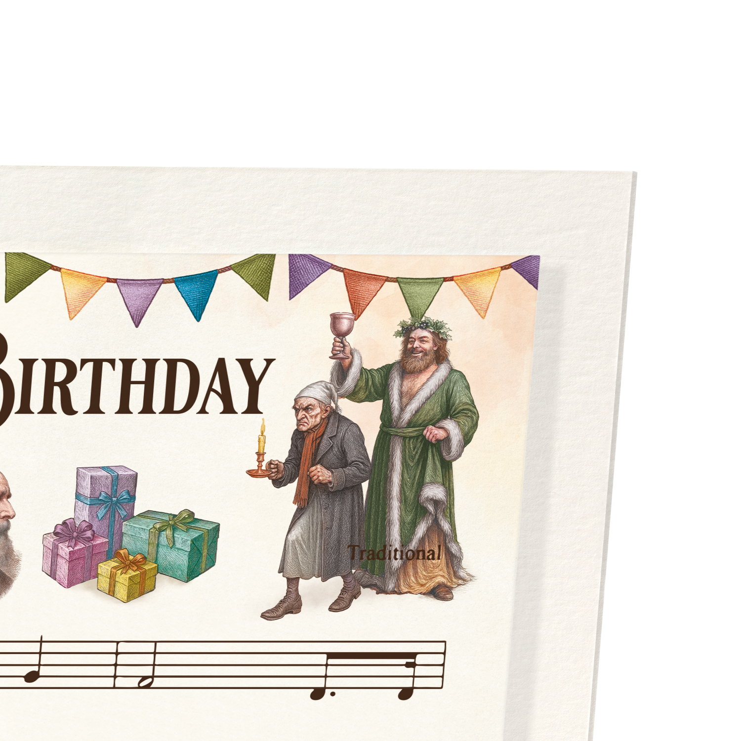 DICKENS BIRTHDAY MUSIC SCORE: Victorian Art Print
