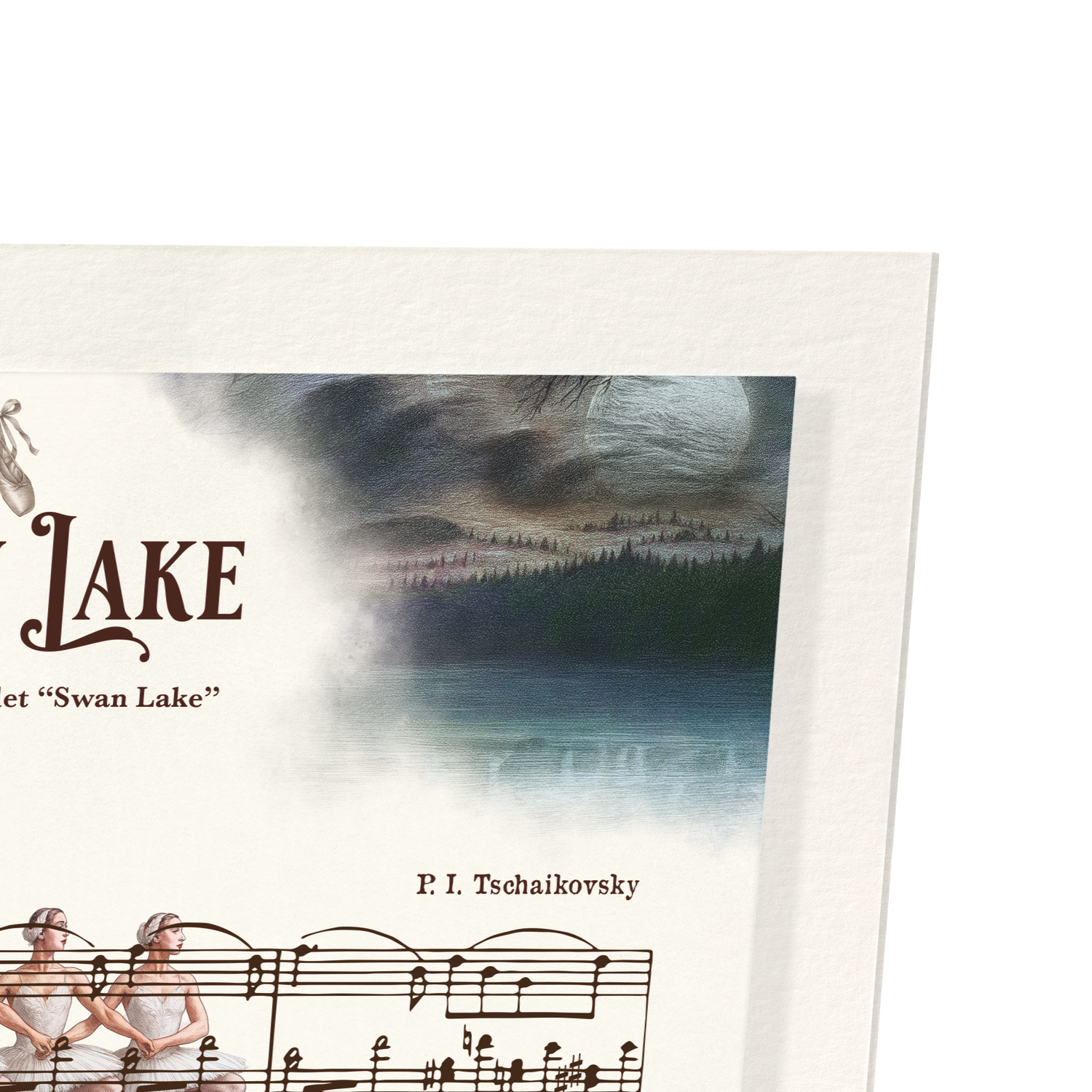 SWAN LAKE MUSIC SCORE: Victorian Art Print