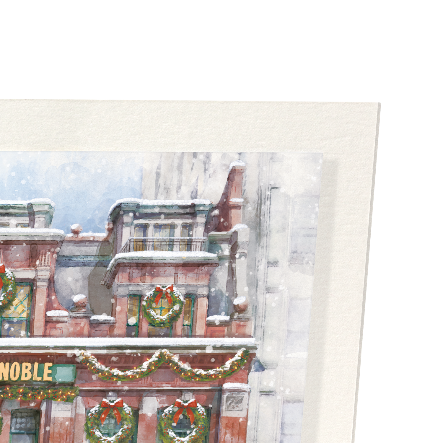 BARNES & NOBLE FLAGSHIP STORE - CHRISTMAS: Watercolour Art Print