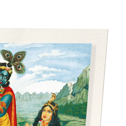 KRISHNA MAÎTRISANT KALIYA (VERS 1890): Painting Art Print