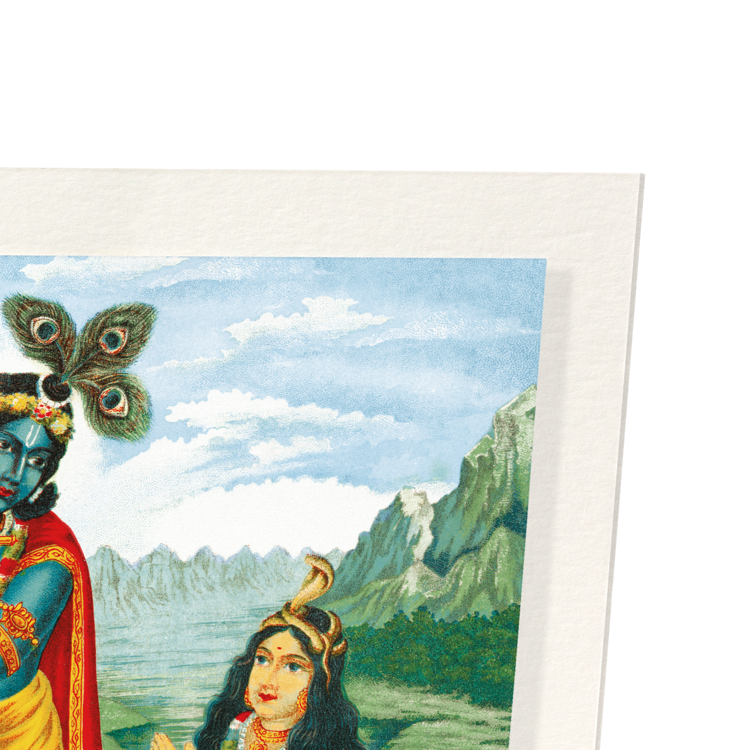 KRISHNA MAÎTRISANT KALIYA (VERS 1890): Painting Art Print