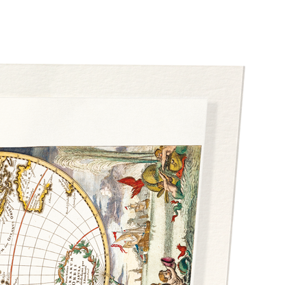 CARTE DU MONDE VINTAGE (1660): Painting Art Print