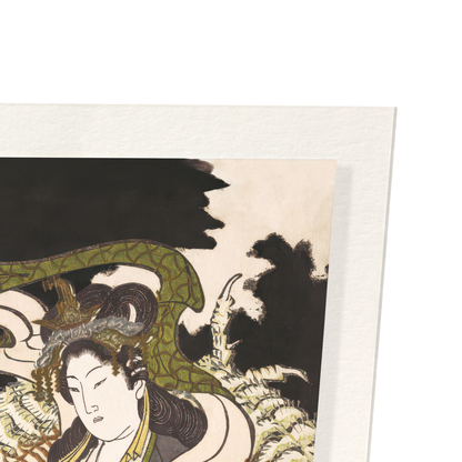 BENZAITEN ASSISE SUR UN DRAGON BLANC (1832): Japanese Art Print