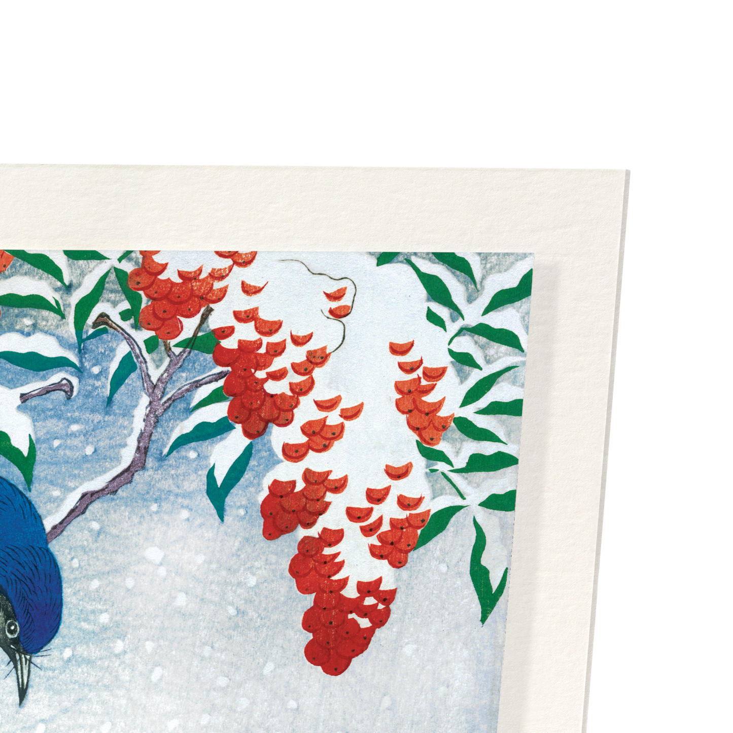 COUPLE OF BIRDS AND NANDINA: Japanese Art Print