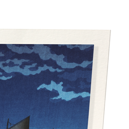 BOATS AT SHINAGAWA NIGHT: Japanese Art Print