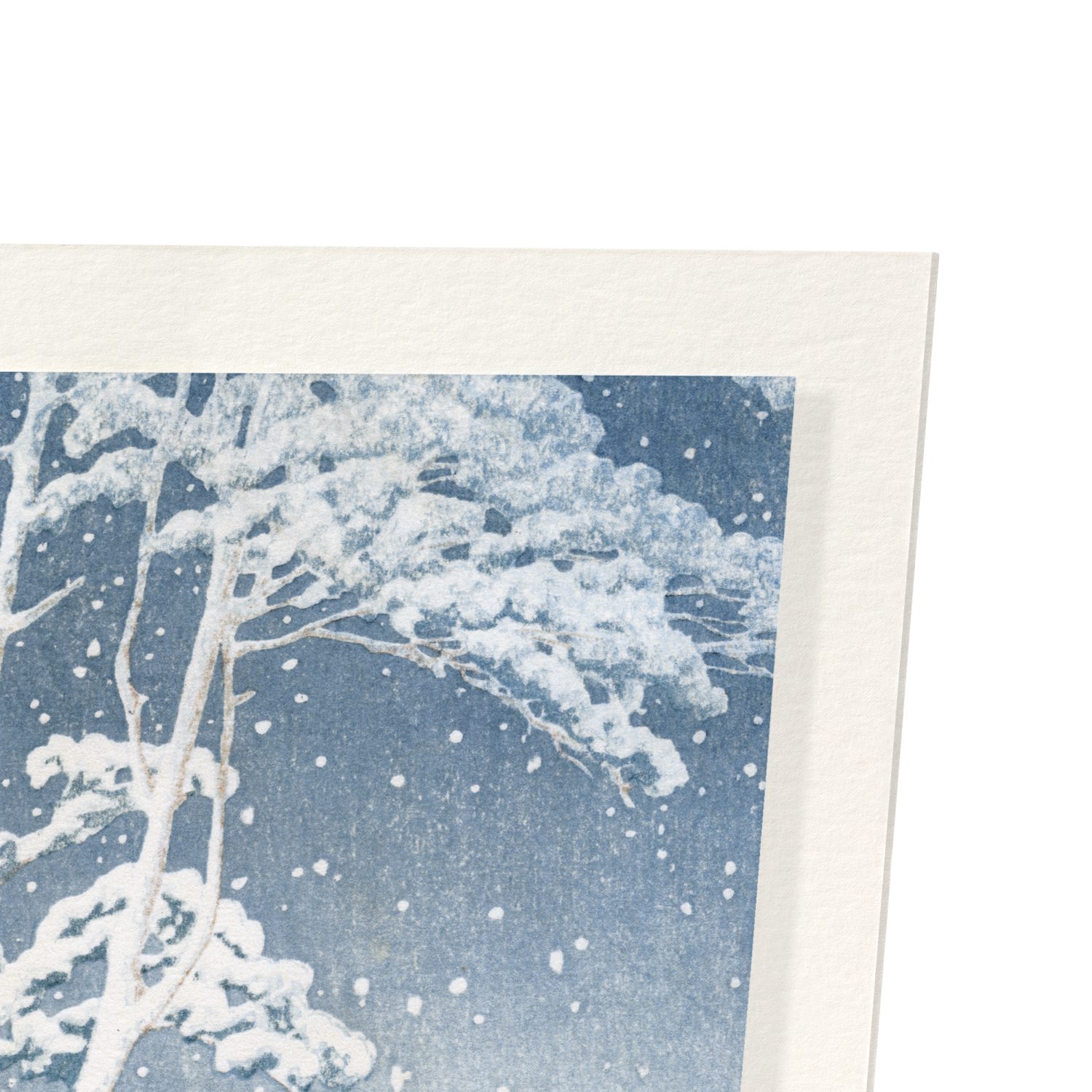 SNOW AT BRIDGE: Japanese Art Print
