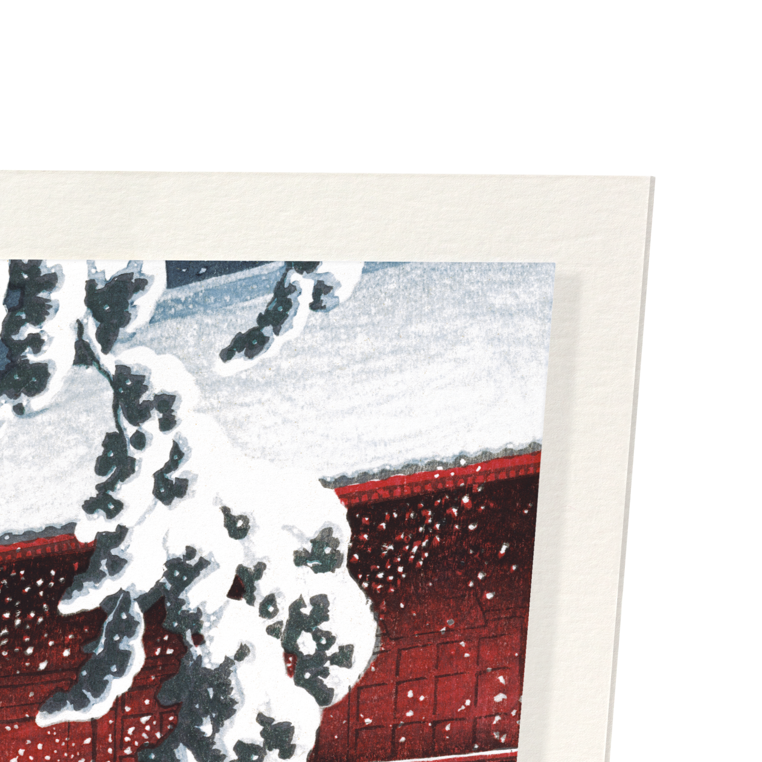 TEMPLE IN SNOW: Japanese Art Print