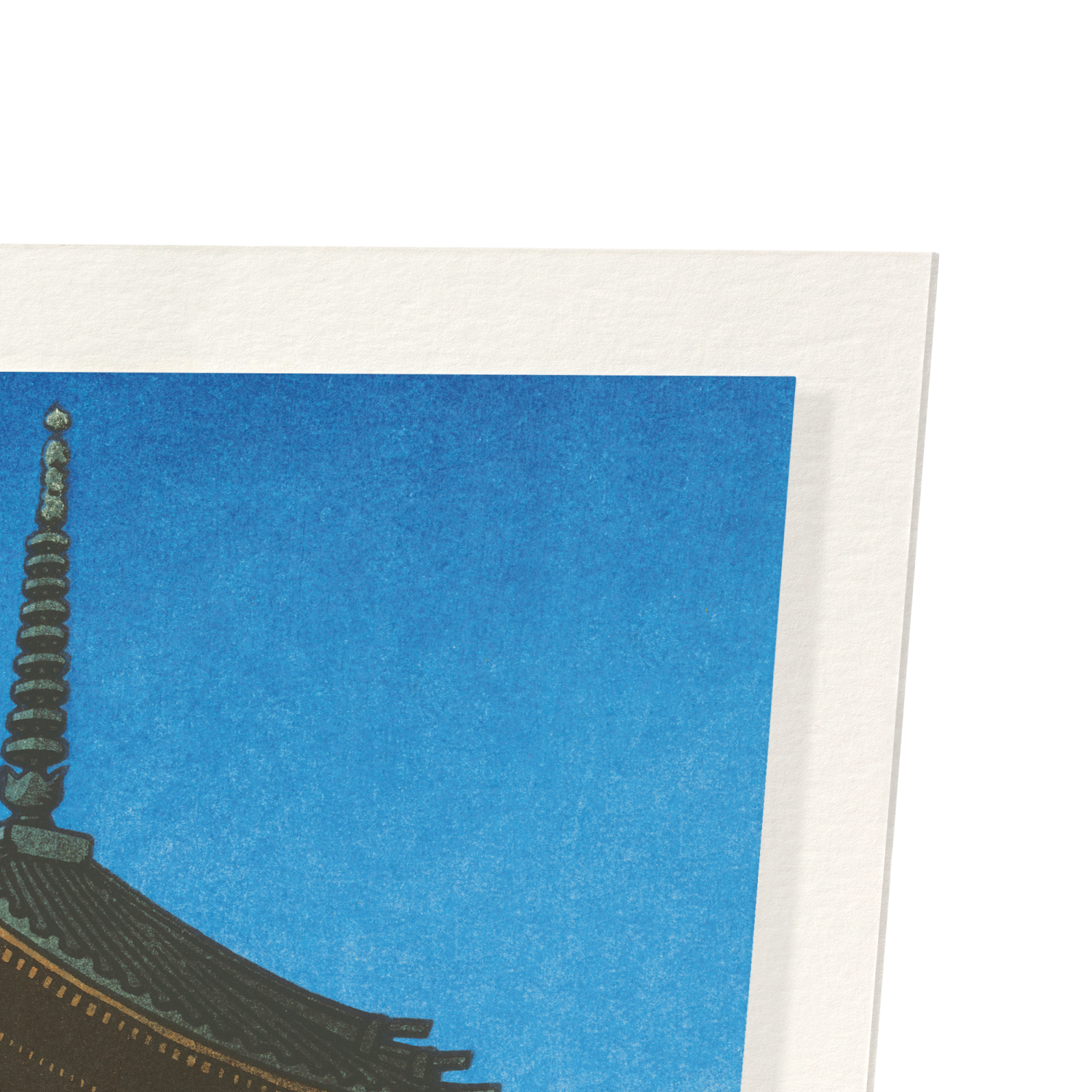 EVENING GLOW ON PAGODA: Japanese Art Print