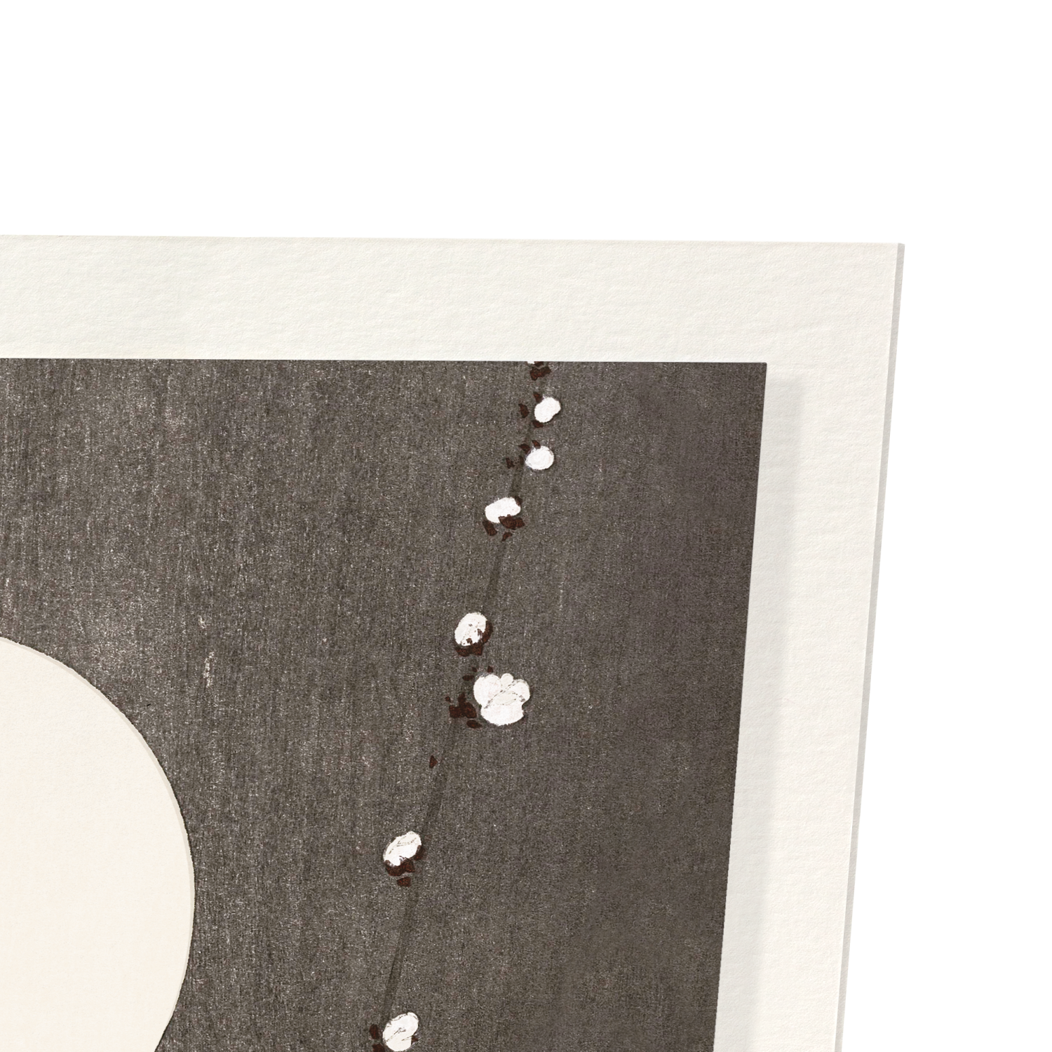 FLOWERING PLUM BLOSSOM AT FULL MOON: Japanese Art Print