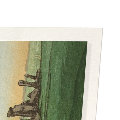 STONEHENGE AT DAWN (C.1918): Japanese Art Print