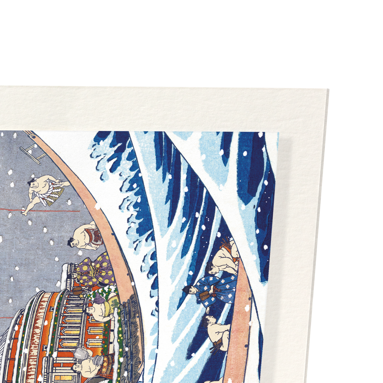 GREAT WAVE OF ROYAL ALBERT HALL SUMO CHRISTMAS: Japanese Art Print