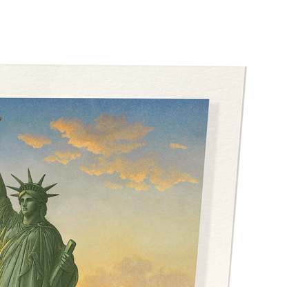 STATUE OF LIBERTY AT SUNRISE: Japanese Art Print