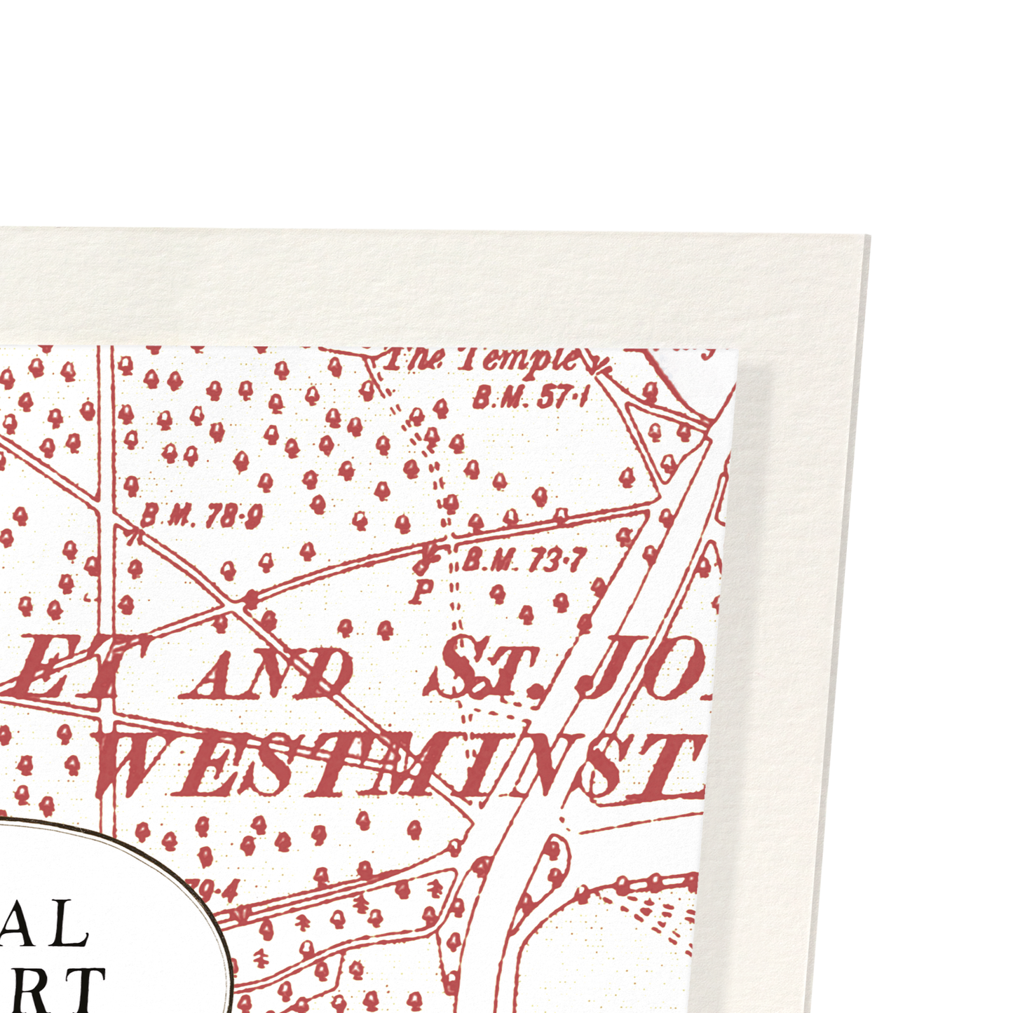 ROYAL ALBERT HALL: Map Zoom Art Print