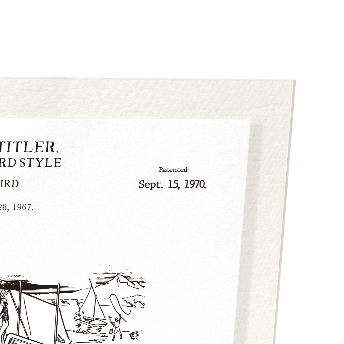 PATENT OF CLAP-BOARD STYLE (1970): Patent Art Print